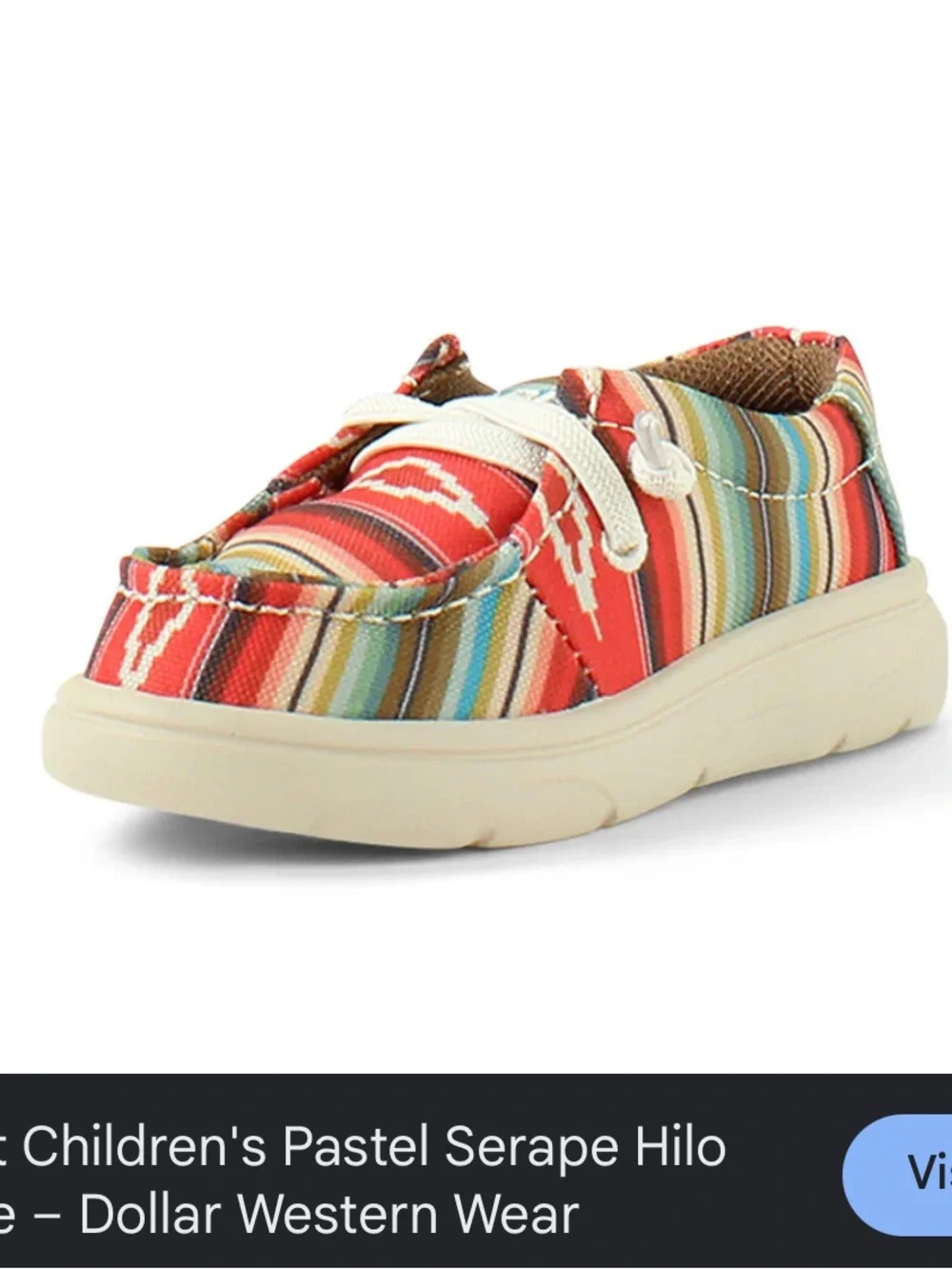 Ariat Kids Multicolor Red Serape Slip-On Moccasins